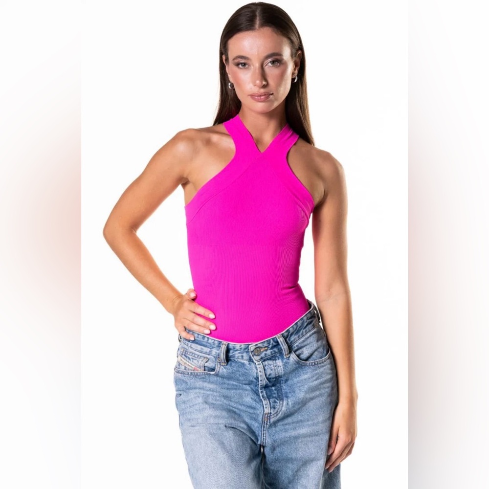 NWT Pink Halter Bodysuit